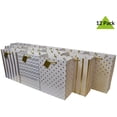 thumbnail image 3 of 7.5x3.5x9" 12 Pcs. Medium Metallic Gold Paper Gift Bags with Handles, Birthday Party Favor Bags, Chevron Polka Dot Chevron Polka Dot Stripe Patterns, 3 of 6