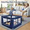 thumbnail image 3 of Puppy Playpen Indoor for Small Pets, 42x42x25 Inch, Dog Play Pen with Gate, Portable Oxford Fabric Pet Exercise Pen, Anti-Tipping Enclosure with Zipper Door, 3 of 6