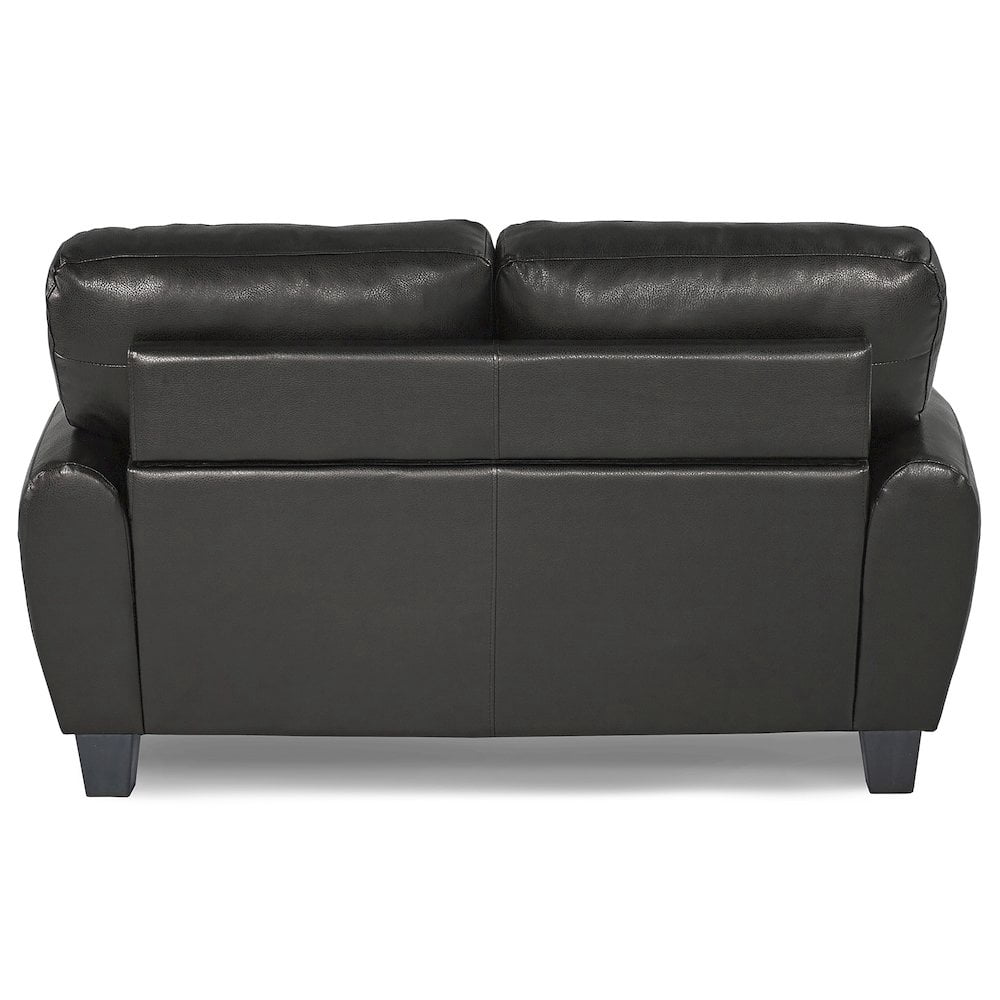 Lexicon Rubin Bonded Leather Loveseat in Black