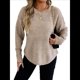 thumbnail image 1 of Suéter de Cuello Redondo para Mujer, Informal, Holgado, Cálido, Suave, Liso, de Larga, para Otoño e Invierno, Jersey de Punto. Albaricoque L, 1 of 10