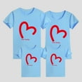 thumbnail image 3 of WREESH Family Matching T-Shirts for Men Comfortable Crew Neck T-Shirts with Heart Prints for a Family of Three or Four Kindergarten Class Uniform Light blue, 3 of 5