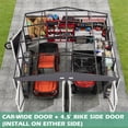 thumbnail image 4 of Mellcom 20'x20' Metal Carport, Large Heavy Duty Double Car port Garage Shed with Double Doors and Side Entry for Cars & Trucks, Gray, 4 of 10