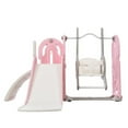 thumbnail image 3 of Toddler Slide and Swing Set 5 in 1, Kids Playground Climber Slide Playset with Basketball Hoop Freestanding Combination for Babies Indoor & Outdoor,64.2"Lx63.4"Wx40.2"H,Pink, 3 of 10