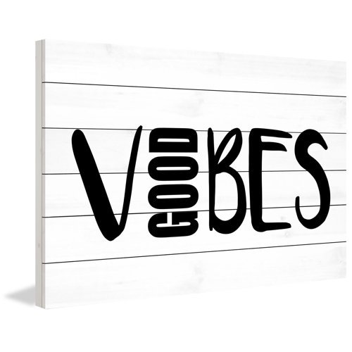 Marmont Hill "Good Vibes" by Diana Alcala Painting Print on White Wood