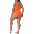 thumbnail image 3 of Agnes Orinda Women's Plus Size 1 Piece Swimsuits High Waisted Tummy Control Push Up Beach Vacation Bathing Suits 2X Orange, 3 of 7