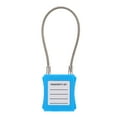 thumbnail image 6 of 85mm Steel Safety Padlock with Cable Locks for Lockout/Tagout, Equipment Maintenance Keyed Alike, Blue Sarapandan, 6 of 8