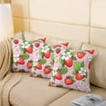 thumbnail image 4 of Red Strawberry Throw Pillow Covers Kawaii Strawberry Pillow Covers for Home Sofa Bed Couch for Kids Boys Girls Red Pink Cushion Covers Cute Fruits Theme Pillowcases, 20X20 Inches Set of 2, 4 of 6