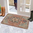 thumbnail image 5 of Bohemian Orange Patterned Carpet Welcome Doormat for Indoor/Outdoor Entrance Bohemian Orange Patterned Carpet Decoration Door Mat Kitchen Door Mat Bedroom Doormat 17x30 Inch, 5 of 6