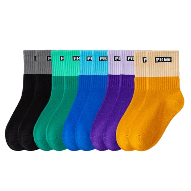 Calcetines para niños, calcetines de tubo medio de otoño e invierno de colores caramelo para hombres y mujeres, calcetines del tesoro
