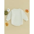thumbnail image 4 of Wassery Baby Boys Girls Halloween Clothes 6M 12M 18M 24M Infant Casual Romper Tops Black Long Sleeve Letter Pumpkin Print Jumpsuit Sweatshirt Fall Outfits 0-24M, 4 of 8