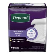 Depend Underpads, Disposable Incontinence Bed Pads for Adults, 36 x 21, 48 Count