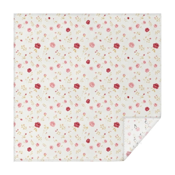 Pioneer Flower Floral Print Pattern Square Tablecloth, Waterproof Wipeable Spillproof Washable Table Cover for Home Kitchen Party and Daily Decor 52"x52"