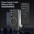 thumbnail image 3 of For Samsung Galaxy Z Fold 5 Case with Screen Protector, Grip Ring Kickstand Shockproof Hard PC Back Cover Anti-Scratch Bumper Drop Protection Slim Fit Phone Case for Samsung Galaxy Z Fold 5, Black, 3 of 7