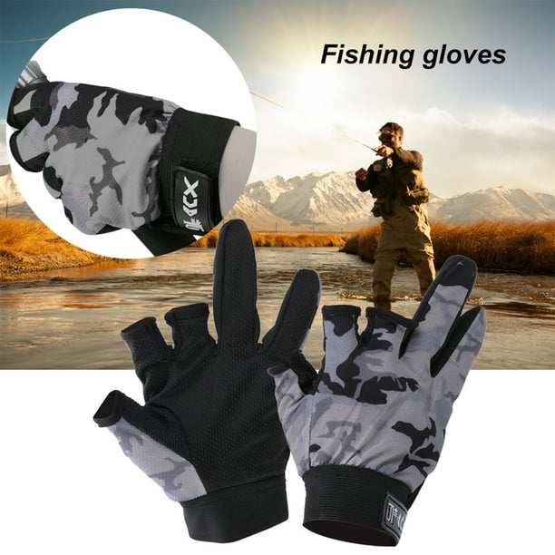 Fingerless Fishing Gloves,Polyester Fabric Breathable Sweat Non Fishing  Gloves Fishing Gloves Ultimate Reliability 