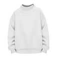 thumbnail image 4 of Mock Neck Sweatshirt Women Drop Shoulder Hoodies Tops Sweatshirts Tunic Turtleneck Pullover Turtleneck Sweatshirt Mockneck Cozy Tunic No Hood Casual Tops Lightweight Pullover White L, 4 of 4
