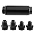 thumbnail image 1 of Universal Aluminum 44mm Car Inline Oil Fuel Filter With AN6 AN8 Adapter Fittings Black, 1 of 5