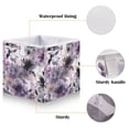 thumbnail image 3 of Foldable Fabric Storage Bin Home Cubes Clothing Organizer Bins Large Collapsible Box Basket for Home Organizer Light Purple and Black Floral, 3 of 7