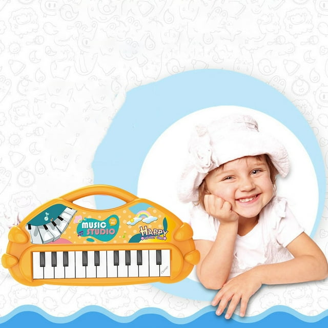 Uklsqma Electronic Piano Toy 13 Keys Multifunctional Handheld Keyboard | Musical Educational Instrument for Boys and Girls | Portable Plastic Mini Organ | Indoor Outdoor Play Gift