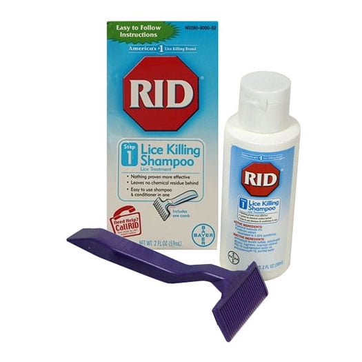 Rid lice treatment shampoo with comb 2 oz., piperonyl butoxide