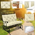 thumbnail image 3 of Outdoor Swing Cushions, Garden Bench Cushions with Backrest and Ties Non-Slip Bench Pads 2-3 Seater Washable Swing Replacement Cushions for Garden Patio Porch loveseat Pad (Ivory 60 * 40 in), 3 of 6