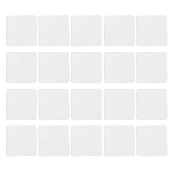 ZHAOYIQ 20PCS 60x60mm Double Side Nano Sticker Transparent Traceless Universal Paste Strong Adhesive Reusable Sticker for Bathroom Kitchen Outdoor Car (White)