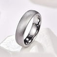 thumbnail image 3 of 6mm Silver Tungsten Rings for Men Women Dome Wedding Band Promise Ring with Sandblasted Finish Surface Comfort Fit Size 5-12, 3 of 6