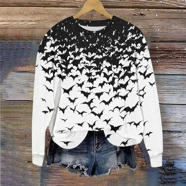 Ailaofu Spooky Season Sweatshirts Halloween Sweatshirt Women - Halloween Graphic Crewneck Tops Casual