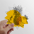 thumbnail image 1 of Yellow Pineapple Drawing Fruit Sun Vinyl Sticker Luggage Graffiti Flower Decal, 1 of 3