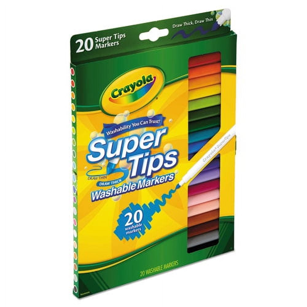 Washable Super Tips Markers, Fine/broad Bullet Tips, Assorted Colors, 20/set | Bundle of 2 Sets