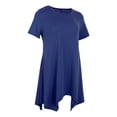 thumbnail image 1 of Camiseta de para Mujer con Cuello en V Flojo, Básica Azul real, 1 of 9