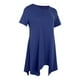 thumbnail image 1 of Vestido mini de manga corta con vuelo, asimétrico, de gran tamaño, con dobladillo tipo camiseta para mujer Azul real, 1 of 9