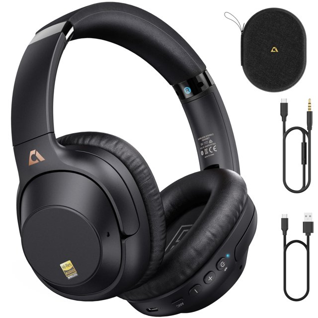 Auriculares Lavales con cancelación activa de ruido Bluetooth 5.0 negros