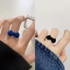thumbnail image 1 of Lindo anillo de terciopelo femenino vintage con lazo flocado, anillo abierto, viento frío, dulce otoño e invierno, 1 of 6