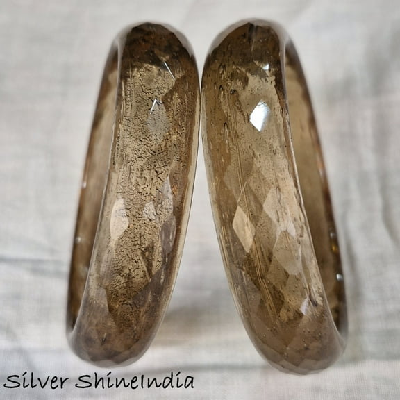 Crystal Brown Color 2 PCS Crystal Handmade Bangle bracelet For Girls And women