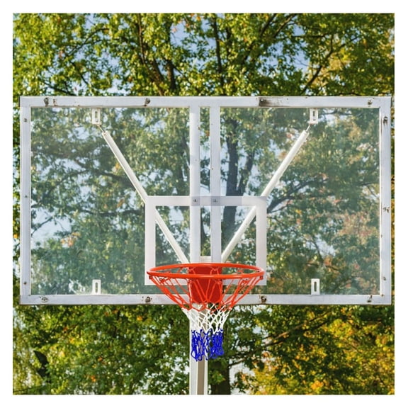 18 Inch Basketball Rim Replacement - Heavy Duty Steel Hoop with All-Weather Net; Indoor & Outdoor Use; Standard Size; Slam Dunk Ready