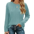 thumbnail image 2 of Fantaslook Womens Tops Textured Long Sleeve Shirts Casual Fall Tops Lightweight Pullover, 2 of 8