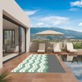 thumbnail image 2 of Green Chevron Outdoor Rug 4x6 Ft, Non Slip Washable Area Rug, Geometric Grey Print Wavy Striped White Patio Rugs Carpet Runner, Large Floor Mat for Indoor/Outdoor Deck Porch Camping, 2 of 8