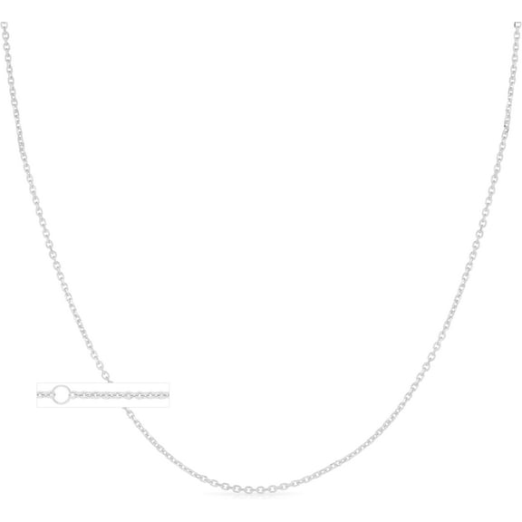 Floreo 14k Yellow Gold, White Gold or Rose Gold 1.1mm Adjustable Diamond Cut Cable Chain Extendable Necklace