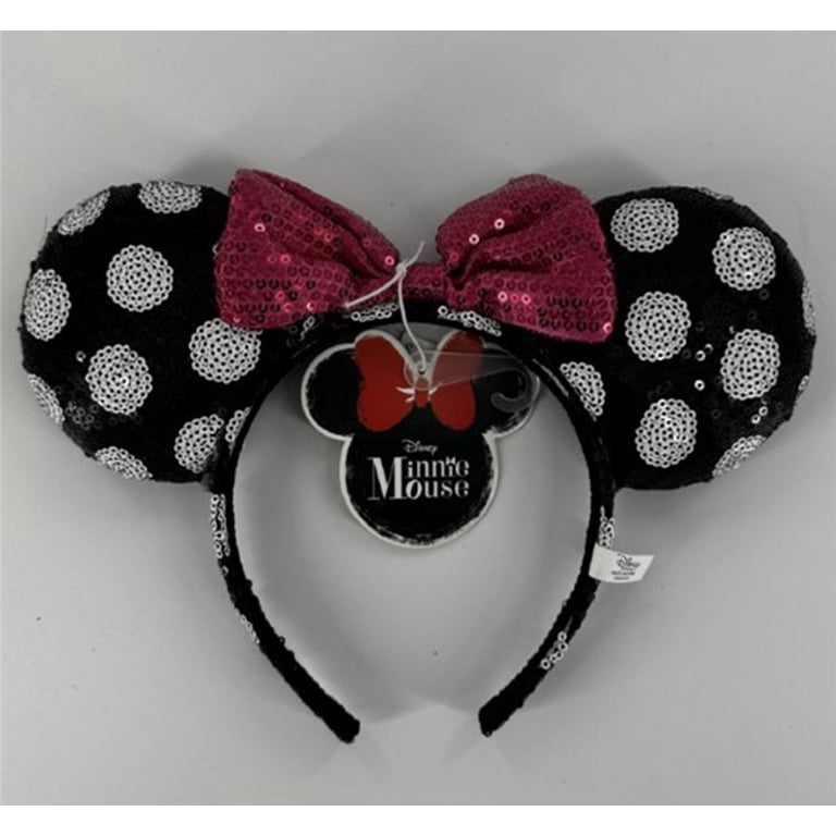 Minnie Mouse Polka Dot Ears Pink Sequin Bow Headband  display picture 3