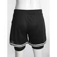 thumbnail image 4 of Xnihocha Kids Boys Drawstring Elastic Waistband Training Running Cycling Shorts Built-in Leggings Black XS, 4 of 7