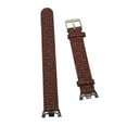 thumbnail image 4 of Correa de piel sintética transpirable, flexible, cómoda y moderna para Mi Band 8, para hombre y mujer, con patrón tejido marrón., 4 of 14