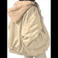 thumbnail image 3 of Chaqueta Reversible Y2k con Capucha y Cremallera para Mujer, Abrigo de Invierno de Forro y Piel, Ropa Coreana Cutecore Albaricoque XXL, 3 of 7