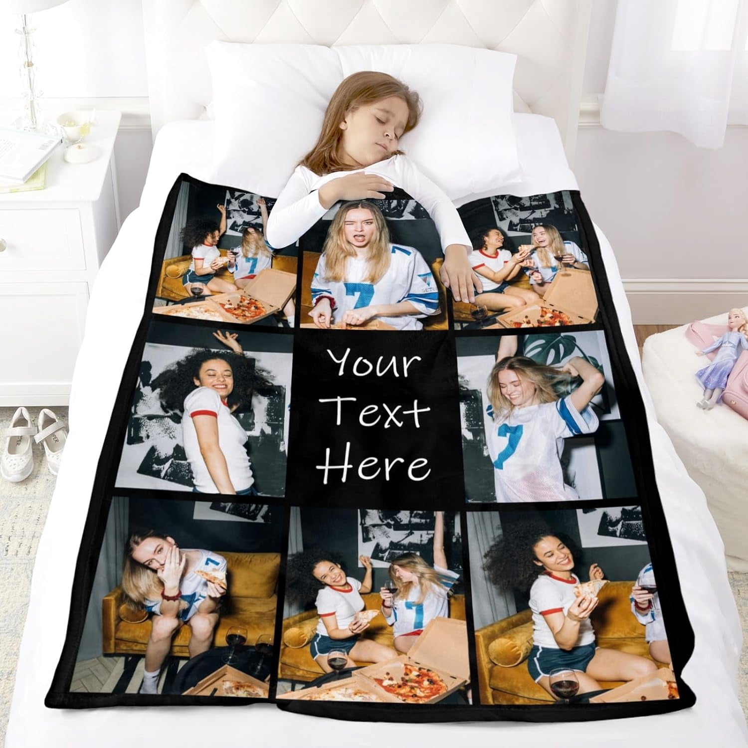 Custom Photo Blanket for Kids Adult Picture Personalized Blanket and Throw Flannel Customized Blanket Blankets