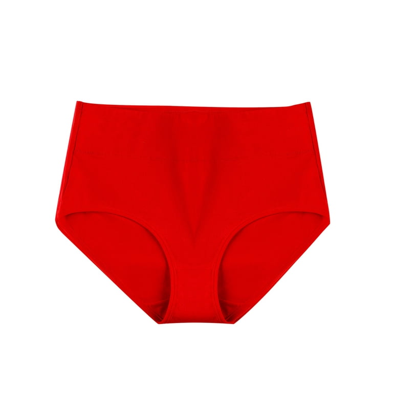3PCS 1XL-4XL Plus Size Women High-Rise Panties Solid Color