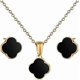 thumbnail image 1 of Lucky Four Leaf Clover Necklace Set 18k Gold Plated Stainless Steel Necklace and Earrings Jewelry Gift for Women and Girls, 1 of 4