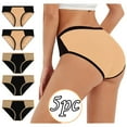 thumbnail image 2 of IROINNID Hiphuggers Underwear For Women At Hip 5PC Patchwork Briefs Quick-dry Comfy Contrast Color Soft Panties, 2 of 8
