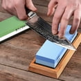 thumbnail image 7 of Razorri Knife Sharpening Stone Kit - Double-Sided 400/1000 and 3000/8000 Grit Whetstones, Flattening Stone & Releveling Stone - Leather Strop and Angle Guide Included - Sharpen and Polish Metal Blades, 7 of 7