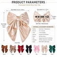 thumbnail image 2 of Velvet Bows Hair Clip Ribbon Accessories Bow for Women With Updo, Elegant Design Wedding Hair Accessory,Champagne, 2 of 3