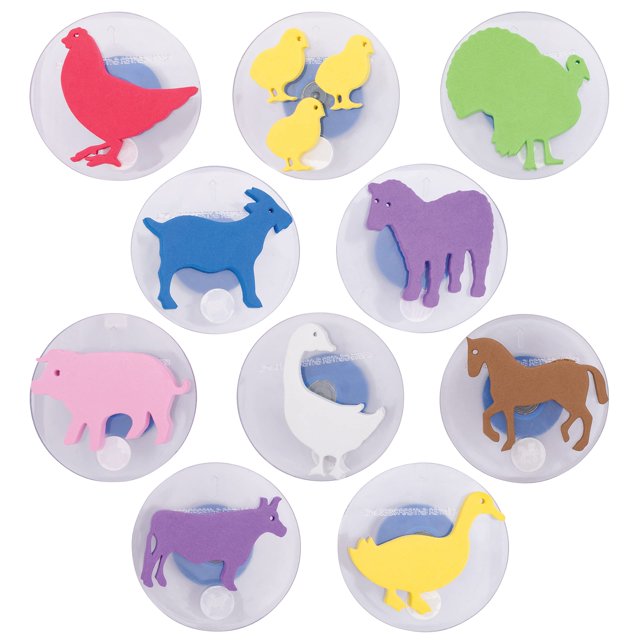 Juego de 10 animales de granja Giant Stampers READY 2 LEARN para niños