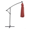 thumbnail image 3 of 10 FT Outdoor Offset Patio Umbrella with Solar LED Lights, Hanging Cantilever Umbrella Easy Open Adustment Red, 3 of 10